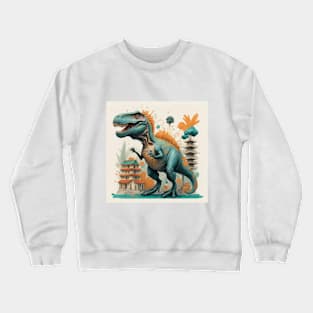 Dinosaur pastel colours digital painting Crewneck Sweatshirt